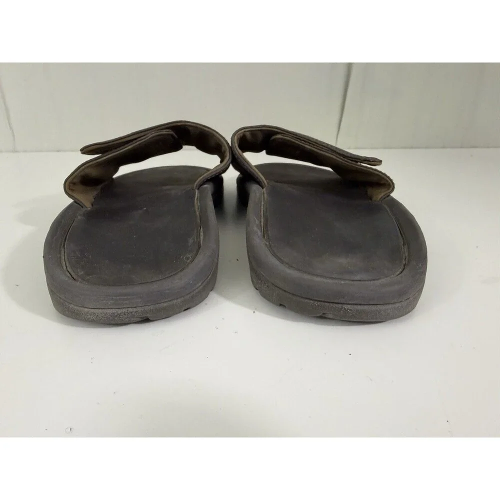 OLUKAI Dark Java Nalu Slide Sandals Mens Sz 9 EU 42 Beach Vibes  Hook & Loop